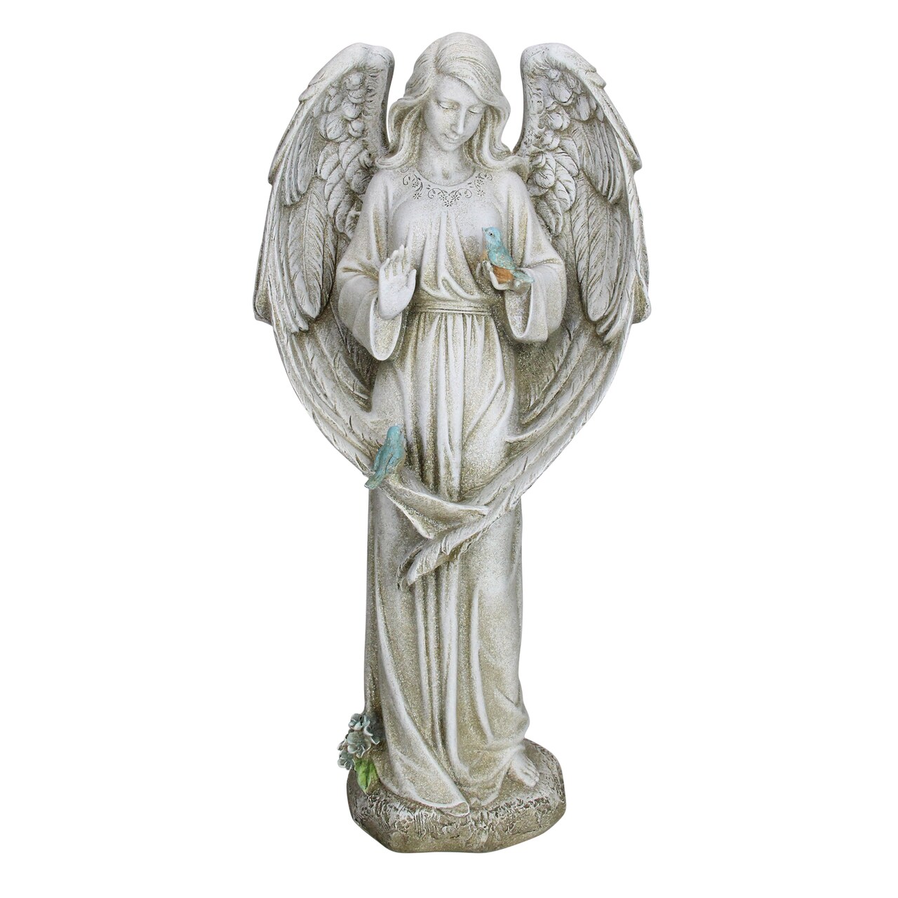 Roman 20" Angel with Wings Holding Bird Outdoor Garden Statue